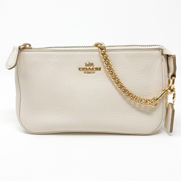 Handbags - Coach Large Wristlet Chalk Pebbled Leather